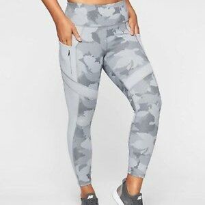 Athleta All In Camo 7/8 Tight Legging Cobblestone Grey Heather Size Medium